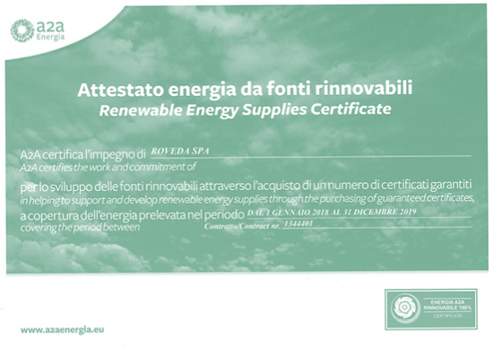 Attestato energia da fonti rinnovabili